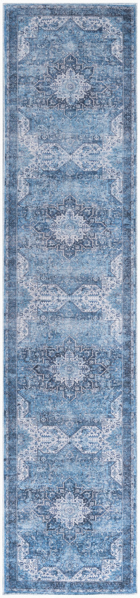 Nourison Blue Machine Washable Rug - 2'2" x 8'