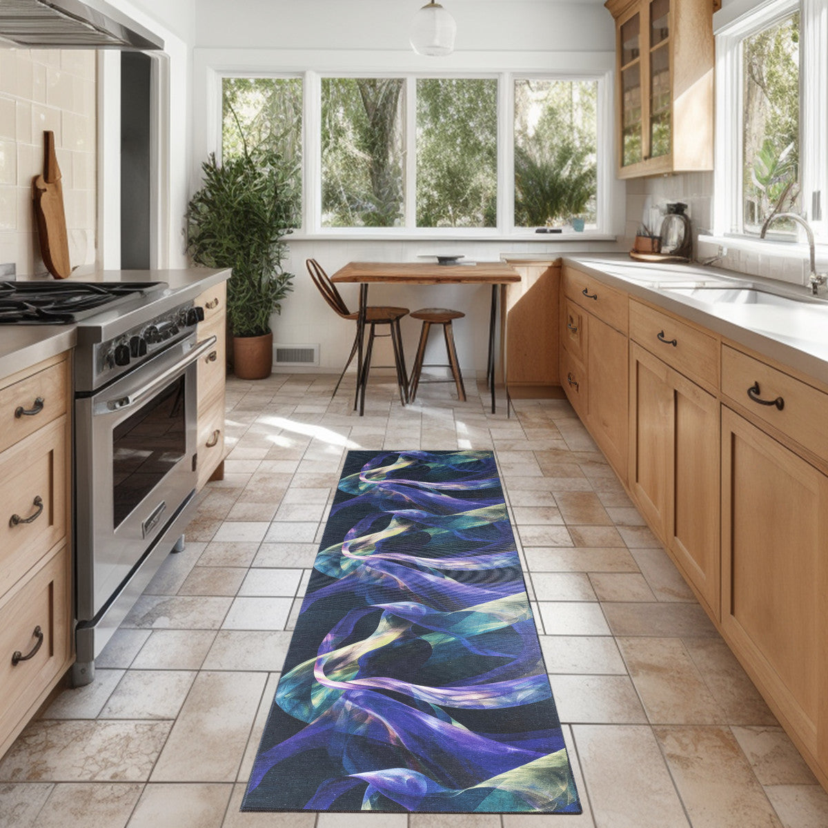 Nourison Blue & Multicolor Machine Washable Rug - Room Scene