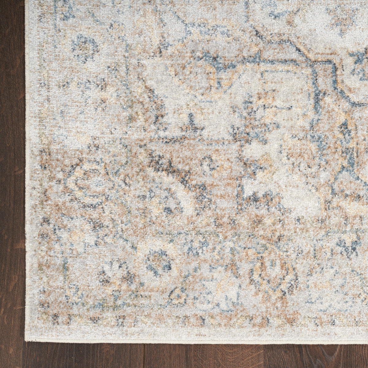 Nourison Astra Silver Grey Pet Friendly Machine Washable Rug - Corner