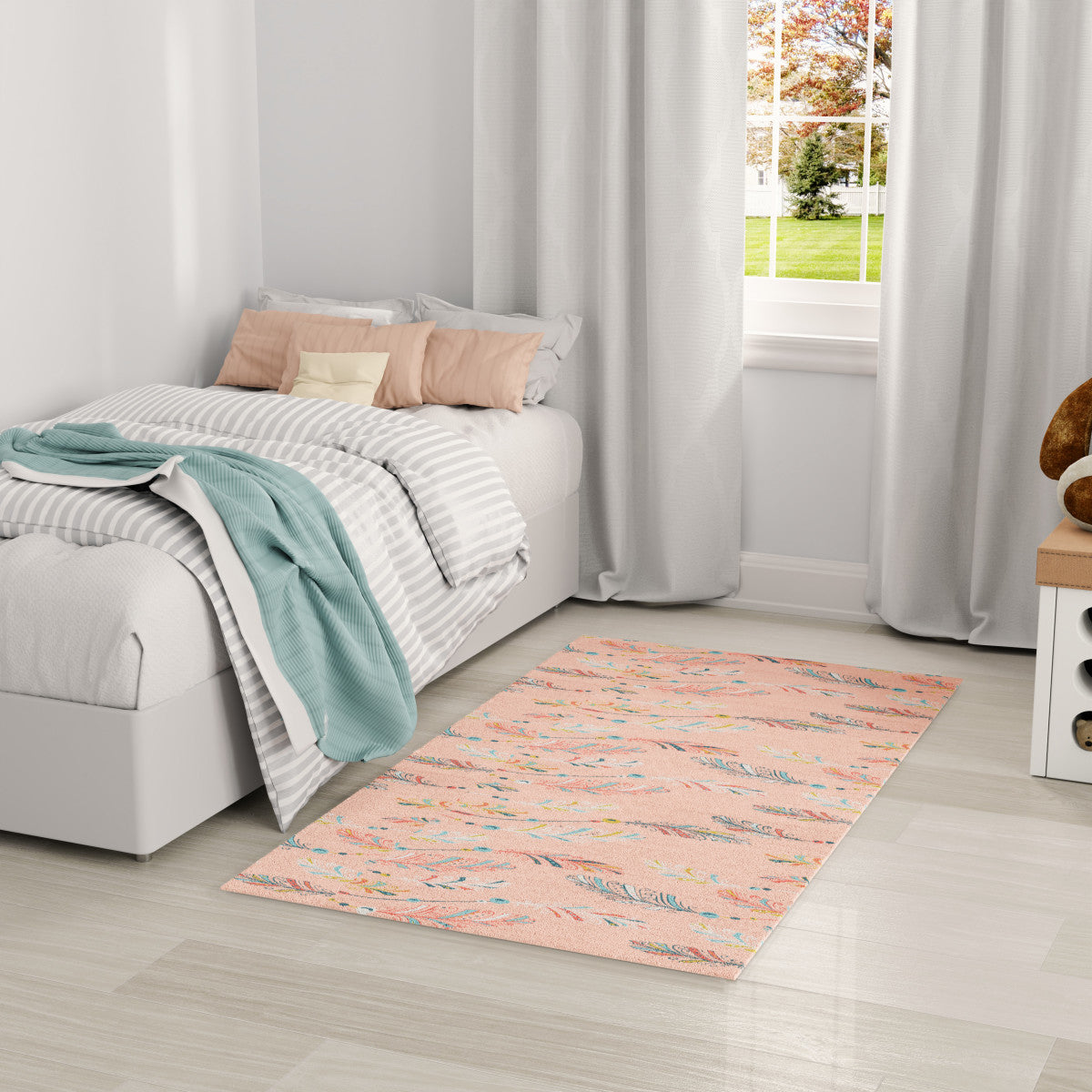 Nourison Imagination Pink & Multicolor Machine Washable Rug - Room Scene