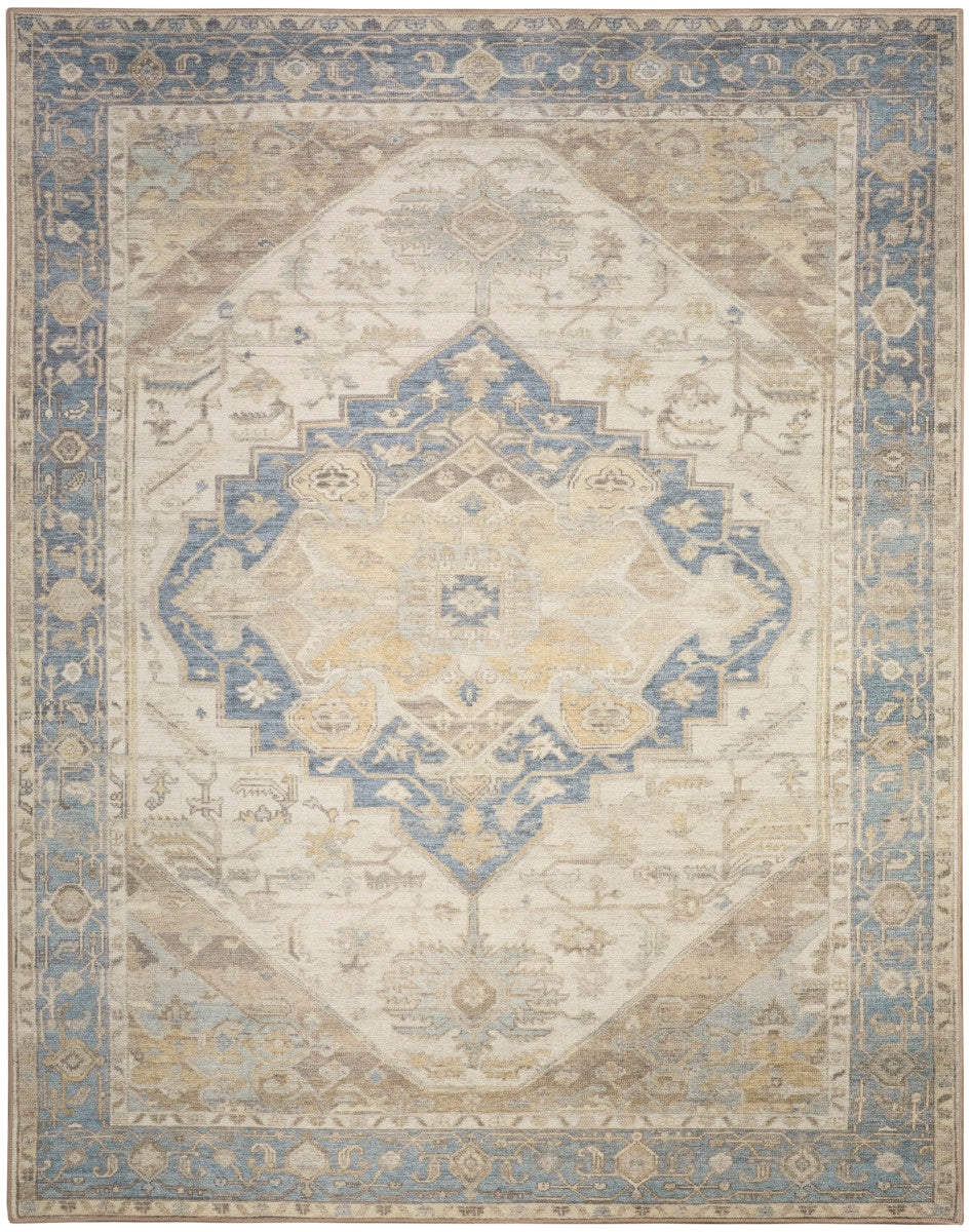Nourison Vintage Blue & Green Machine Washable Rug - 9'10" x 13'2"