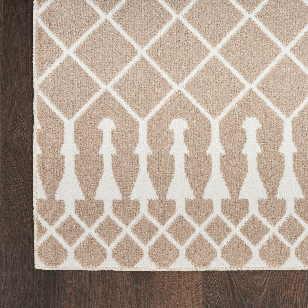 Nourison Astra Taupe Pet Friendly Machine Washable Rug - Corner