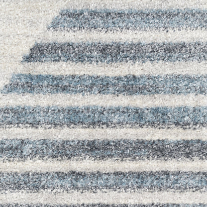 Nourison Astra Ivory & Blue Pet Friendly Machine Washable Rug - Swatch