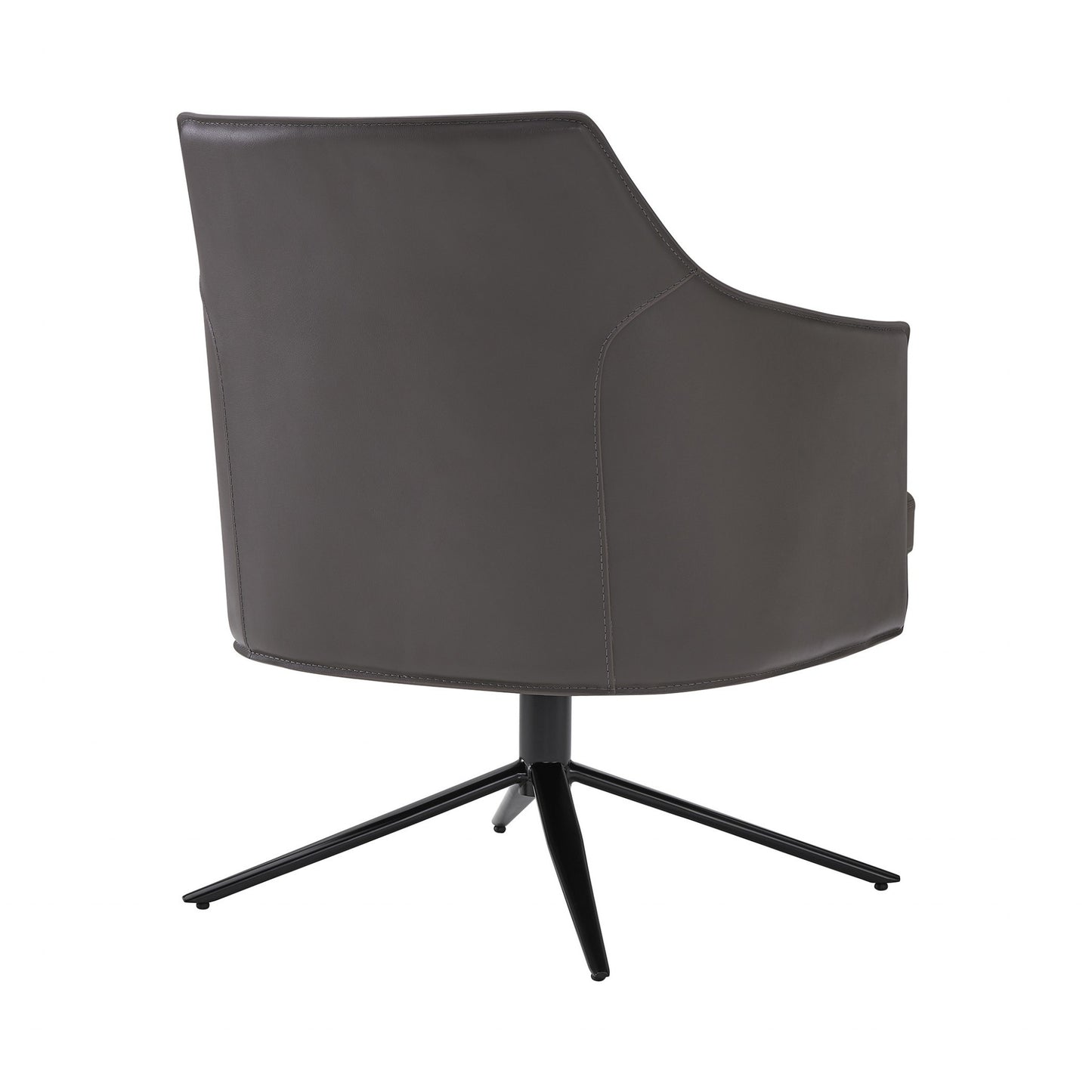 Gray & Black Faux Leather Swivel Lounge Chair