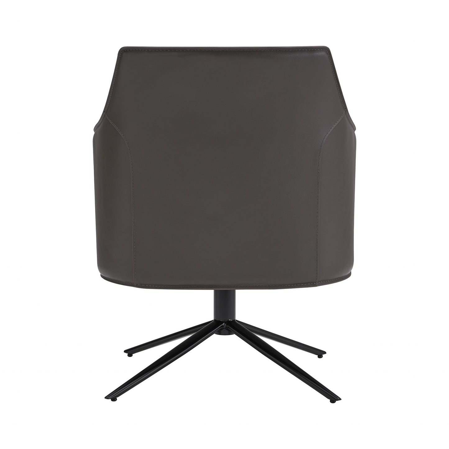 Gray & Black Faux Leather Swivel Lounge Chair