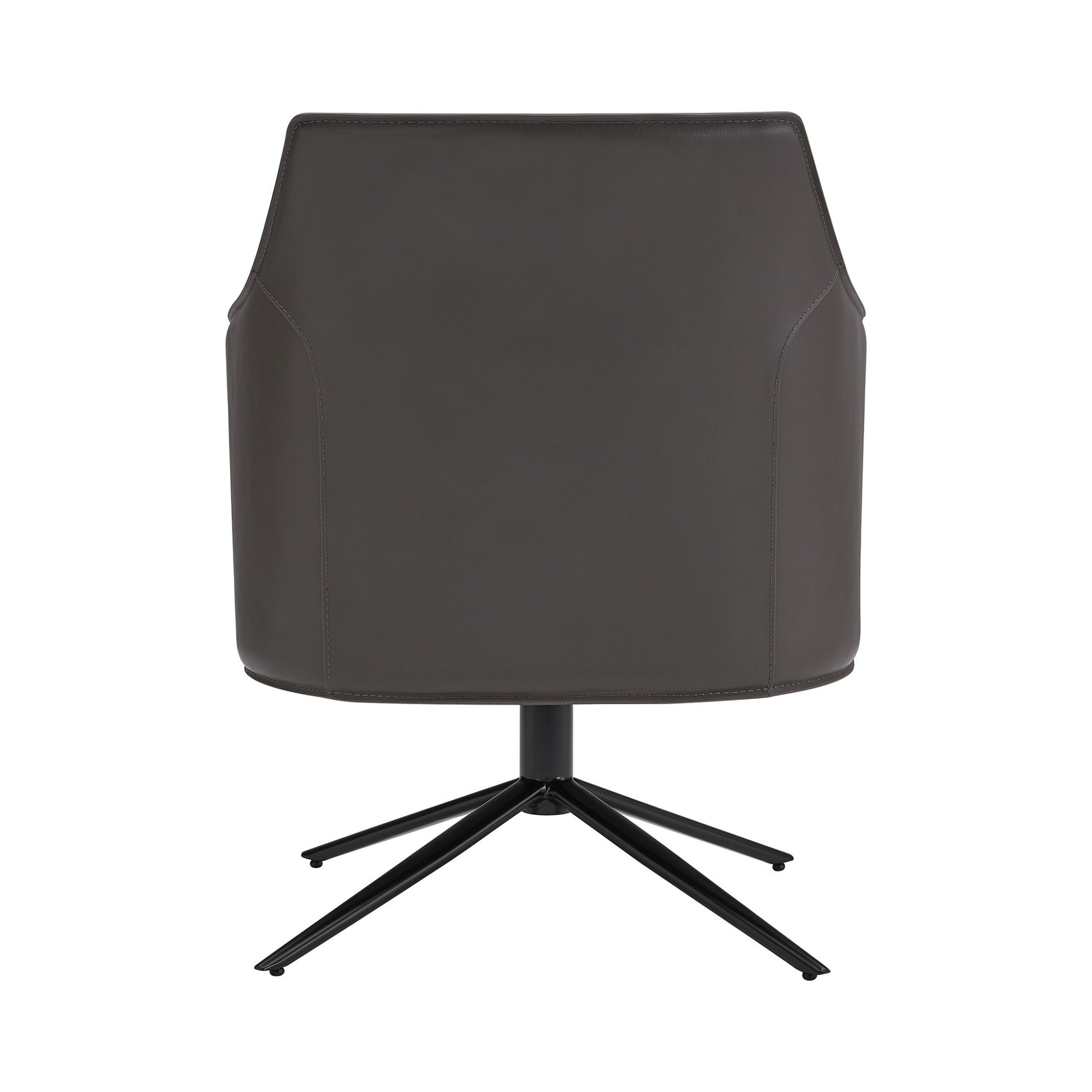 Gray & Black Faux Leather Swivel Lounge Chair