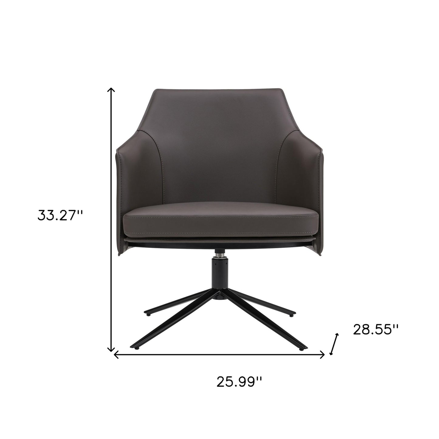 Gray & Black Faux Leather Swivel Lounge Chair