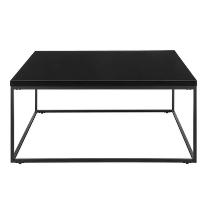 Black Wood & Metal Square Frame Coffee Table image 2