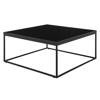 Black Wood & Metal Square Frame Coffee Table image 3