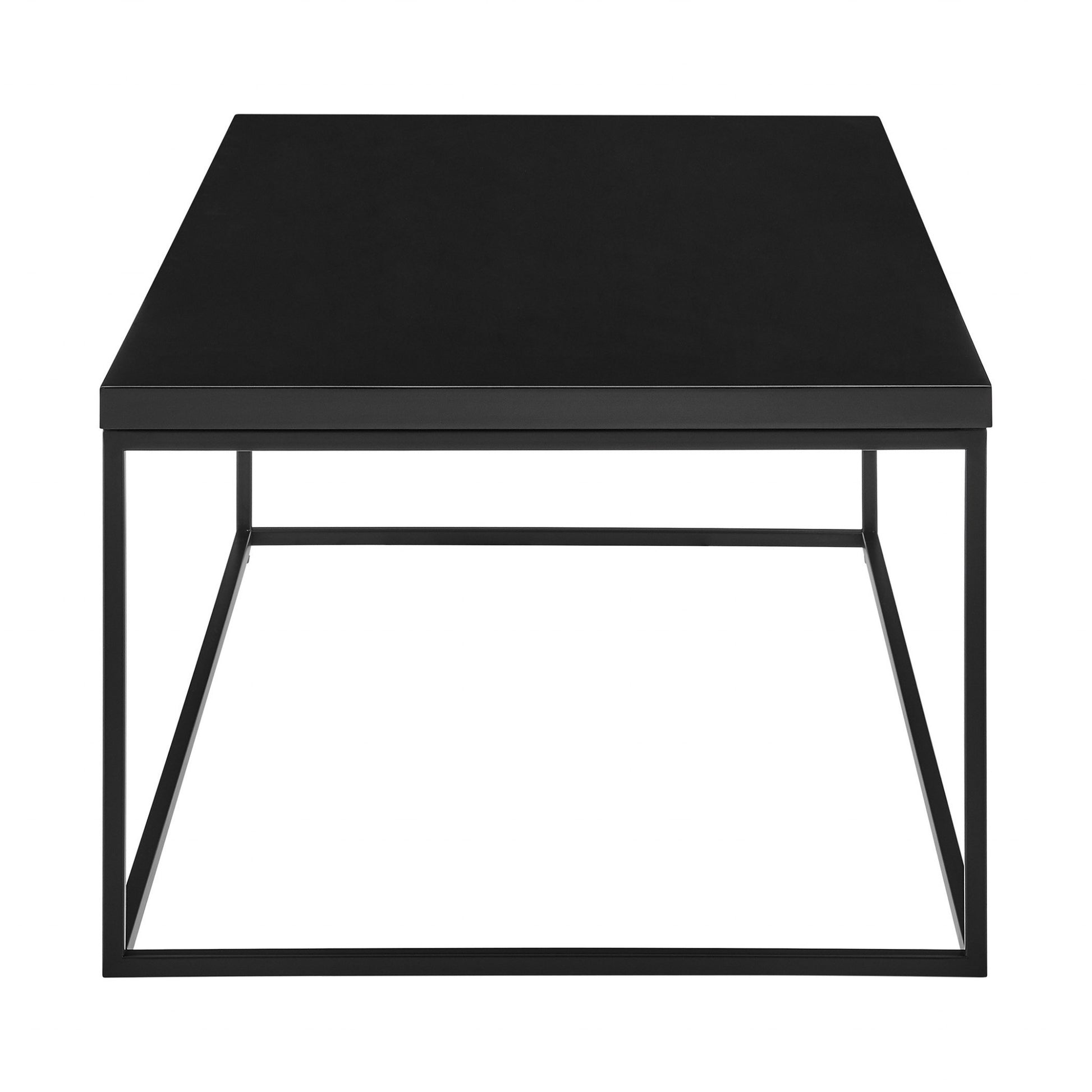 Black Wood & Metal Square Frame Coffee Table image 4