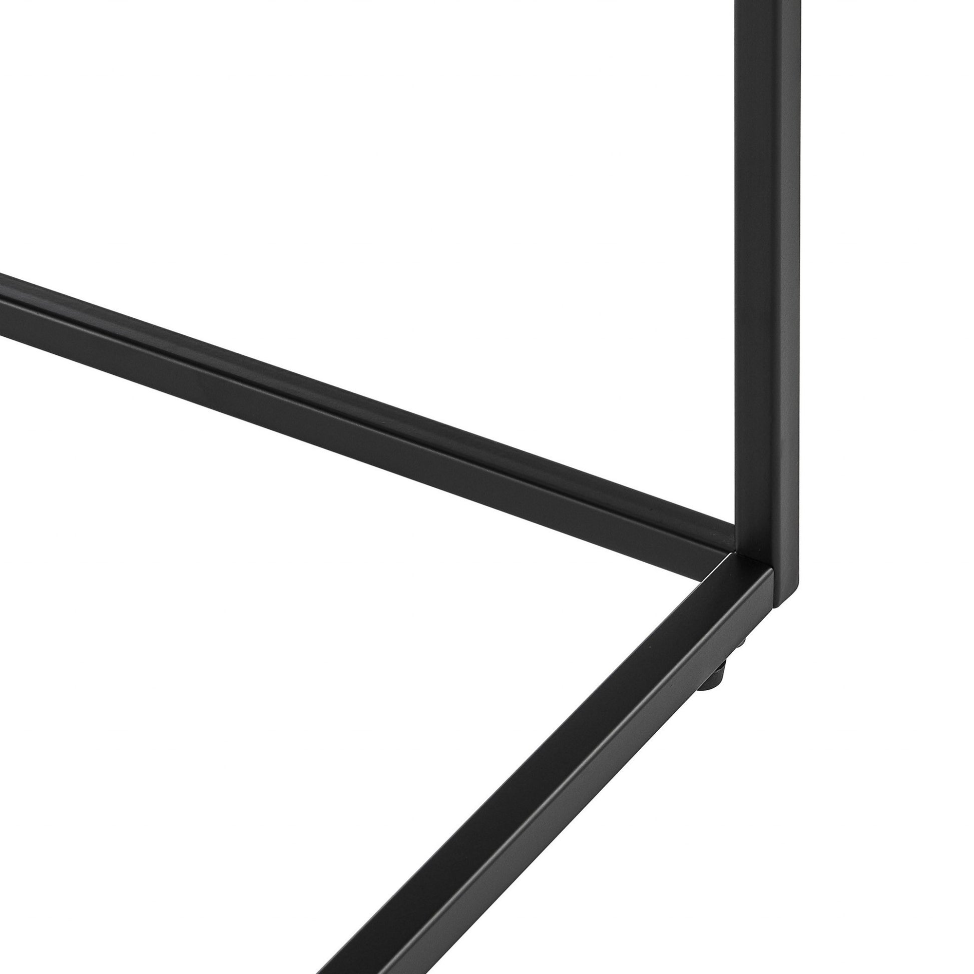 Black Wood & Metal Square Frame Coffee Table image 6