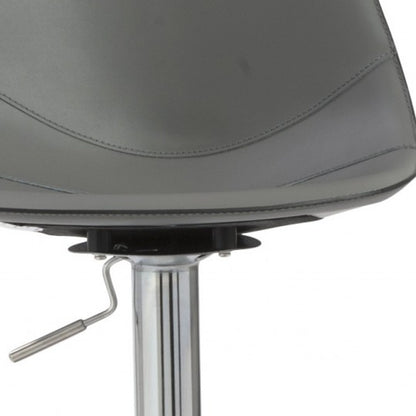 Gray & Silver Steel Swivel Low Back Bar Height Bar Chair