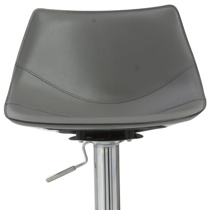 Gray & Silver Steel Swivel Low Back Bar Height Bar Chair