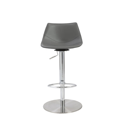 Fable Gray & Silver Steel Swivel Low Back Bar Height Bar Chair