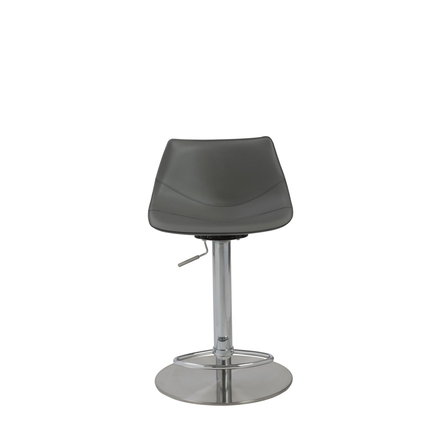 Gray & Silver Steel Swivel Low Back Bar Height Bar Chair