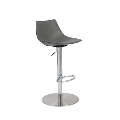 Gray & Silver Steel Swivel Low Back Bar Height Bar Chair