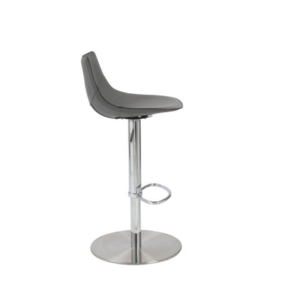 Gray & Silver Steel Swivel Low Back Bar Height Bar Chair