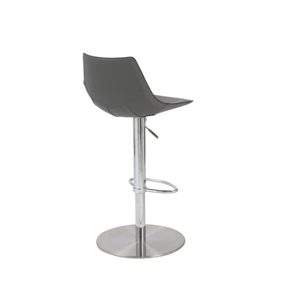 Gray & Silver Steel Swivel Low Back Bar Height Bar Chair
