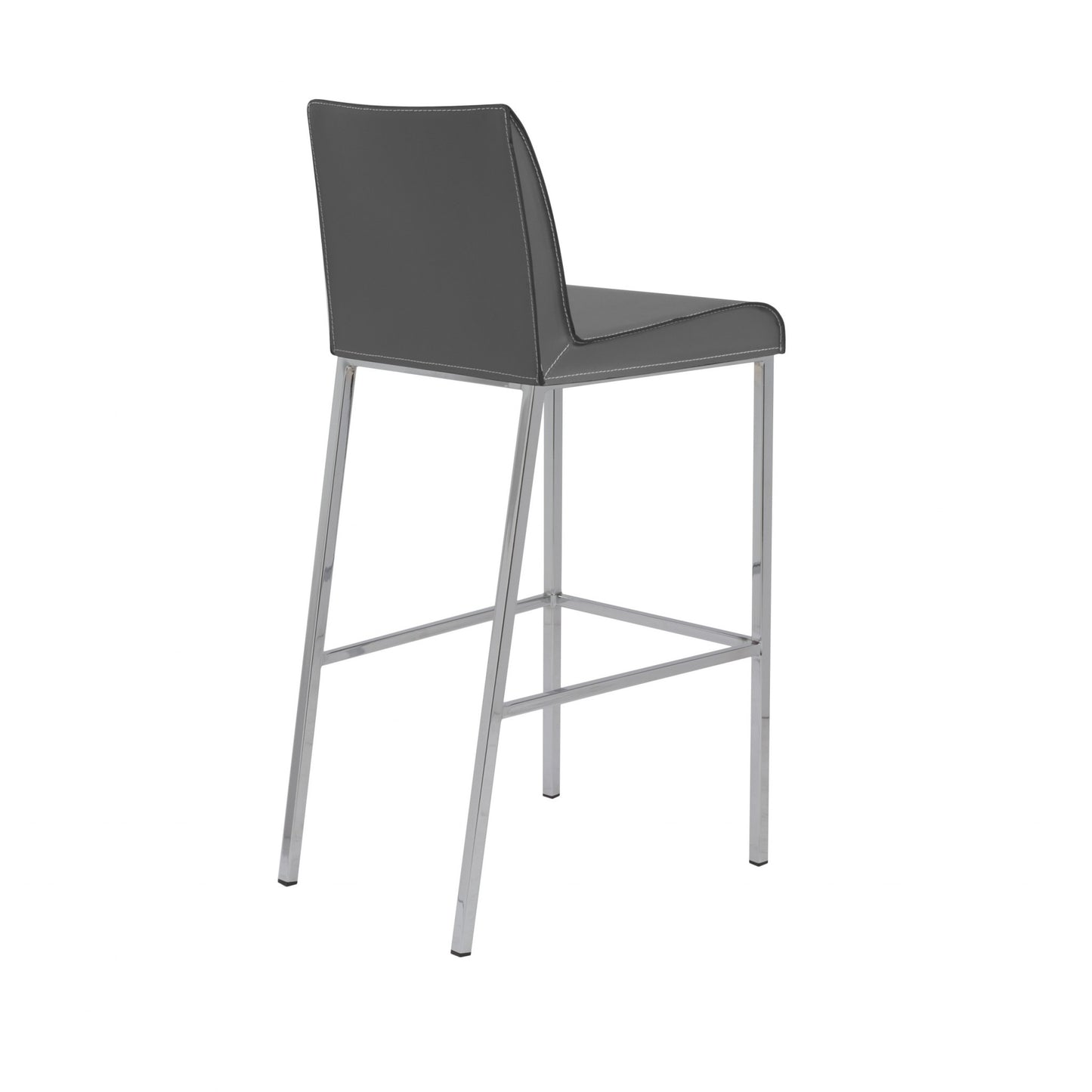 Gray & Silver Steel Low Back Bar Height Bar Chairs - Set of 2