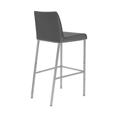Gray & Silver Steel Low Back Bar Height Bar Chairs - Set of 2