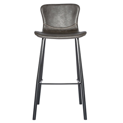 Gray & Black Steel Low Back Bar Height Bar Chairs - Set of 2