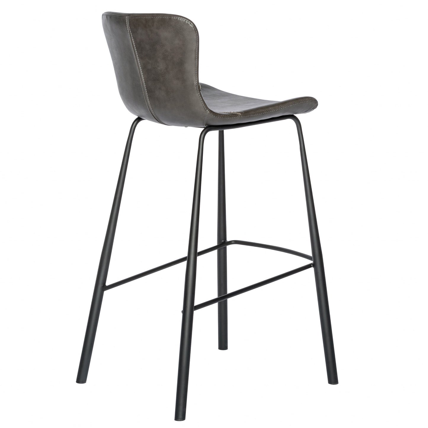 Gray & Black Steel Low Back Bar Height Bar Chairs - Set of 2