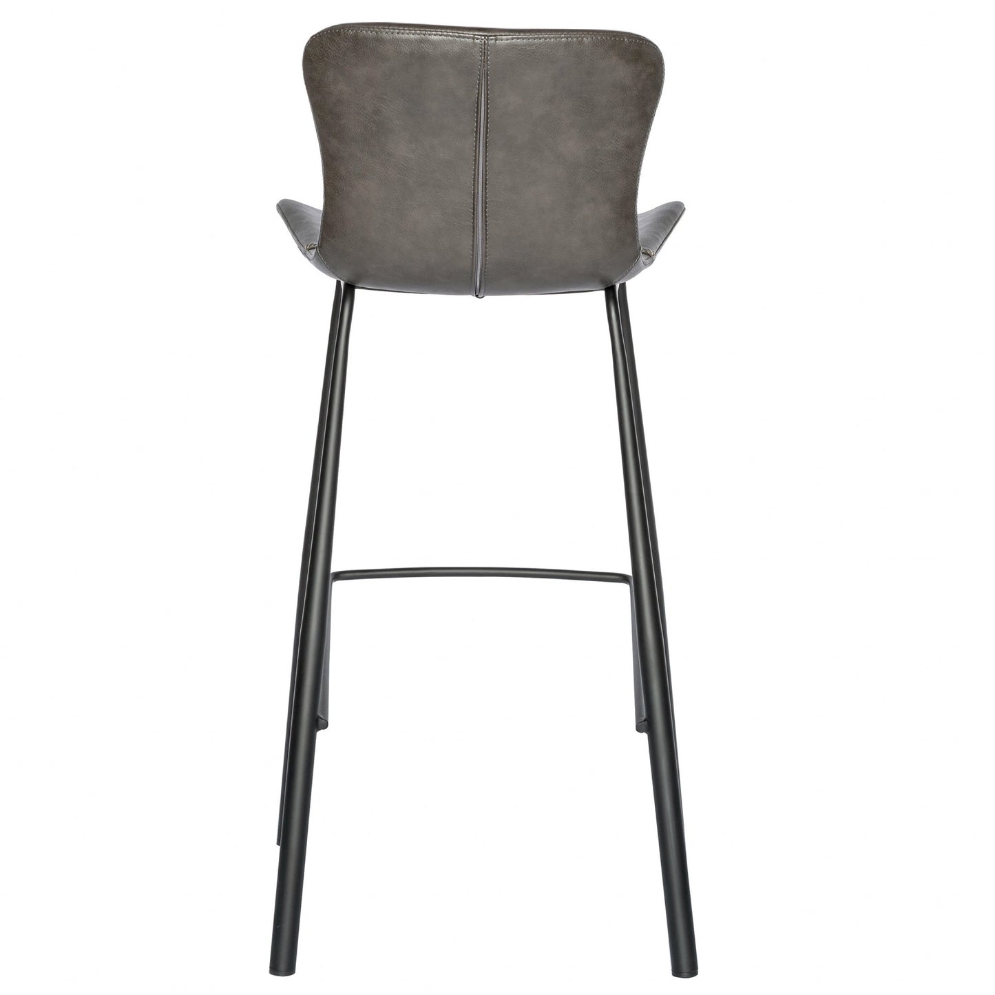 Gray & Black Steel Low Back Bar Height Bar Chairs - Set of 2
