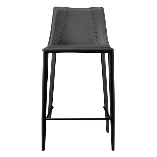 Black Steel Low Back Counter Height Bar Chair