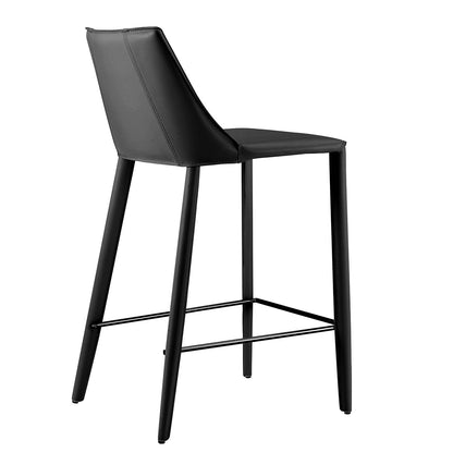 Black Steel Low Back Counter Height Bar Chair