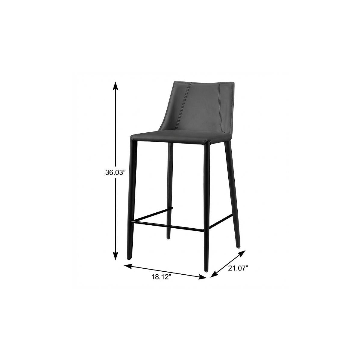 Black Steel Low Back Counter Height Bar Chair