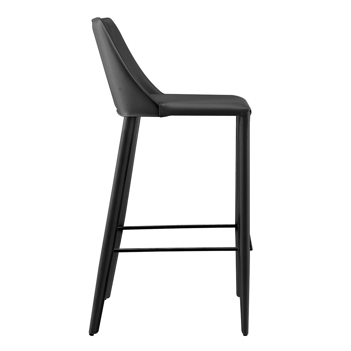 Black Steel Low Back Bar Height Bar Chair