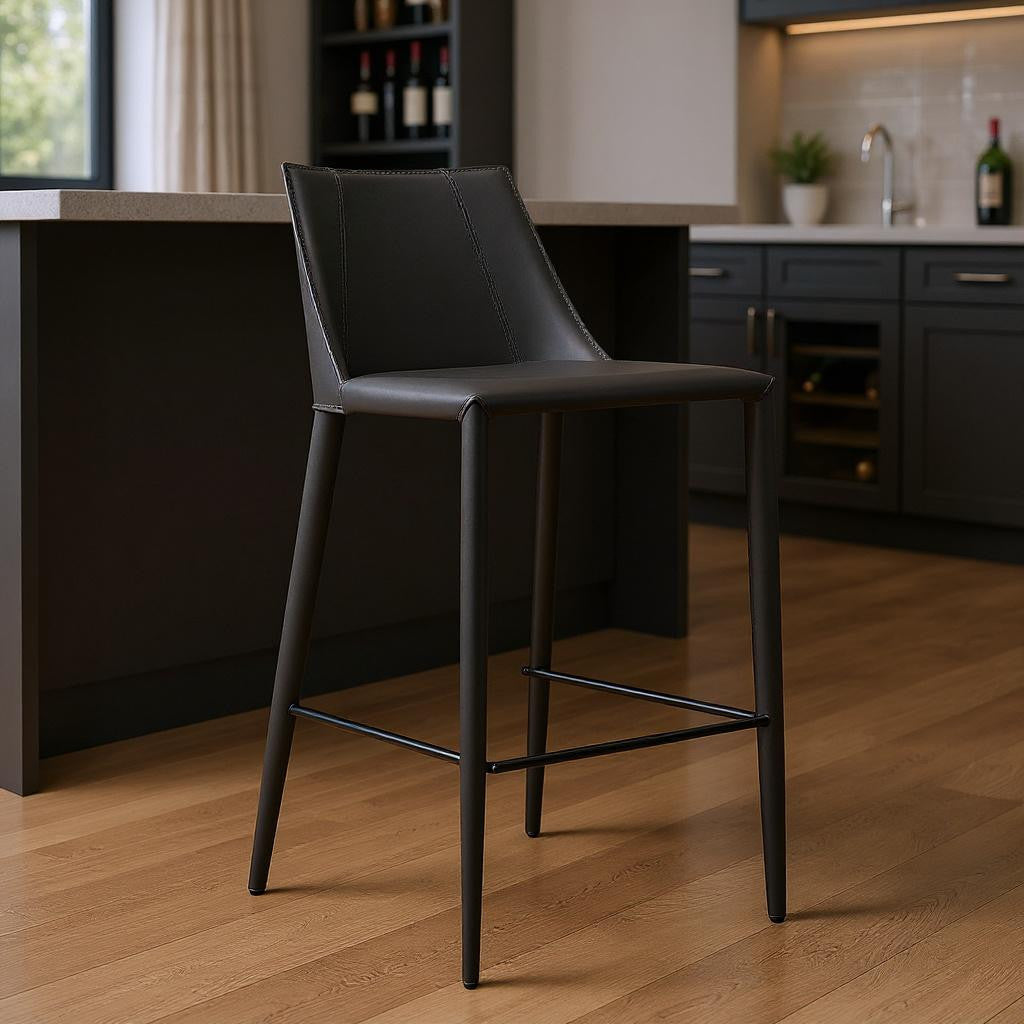 Black Steel Low Back Bar Height Bar Chair
