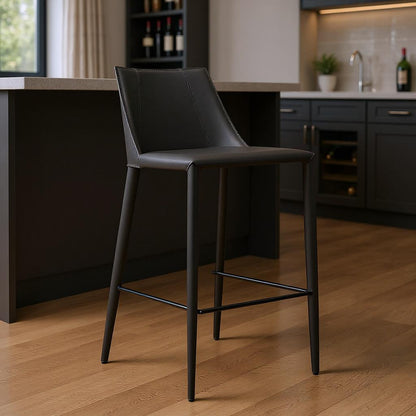 Black Steel Low Back Bar Height Bar Chair