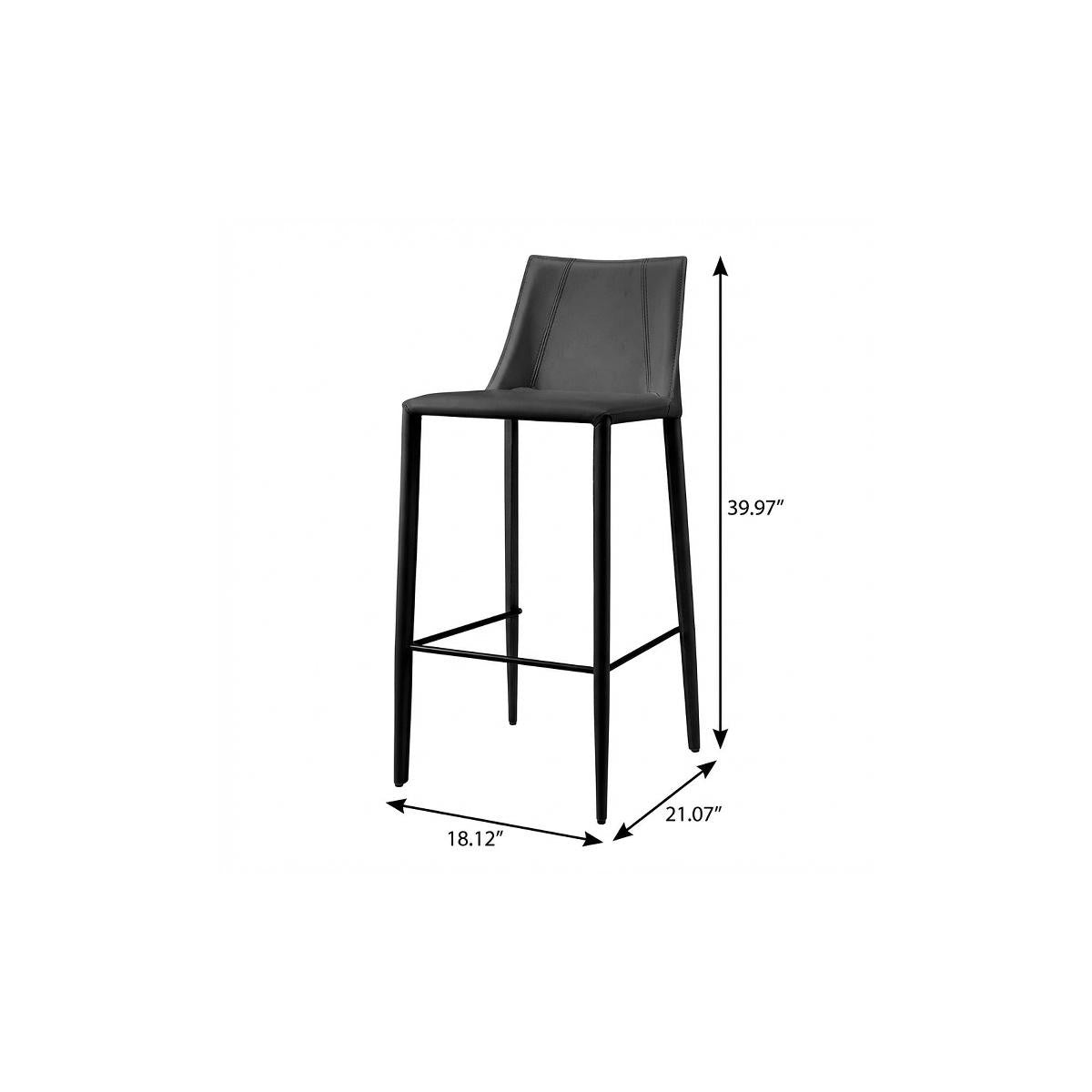 Black Steel Low Back Bar Height Bar Chair