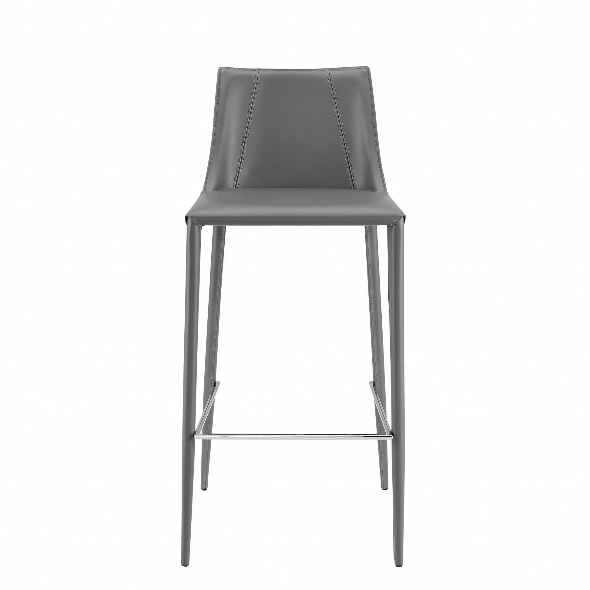 Gray Steel Low Back Bar Height Bar Chair