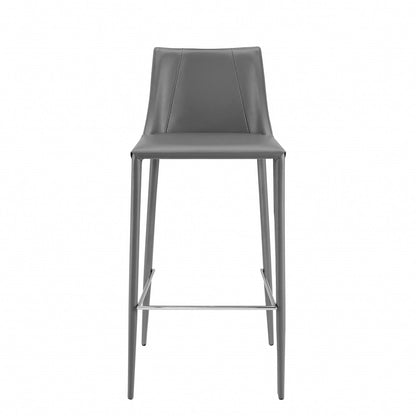 Gray Steel Low Back Bar Height Bar Chair