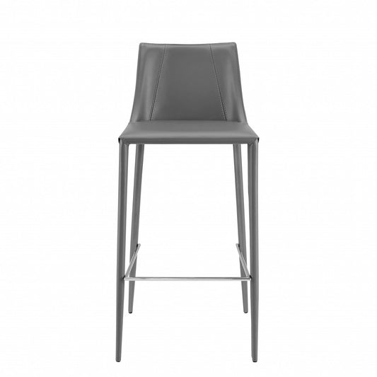Gray Steel Low Back Bar Height Bar Chair
