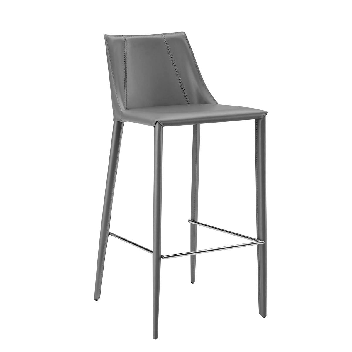 Gray Steel Low Back Bar Height Bar Chair