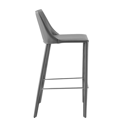 Gray Steel Low Back Bar Height Bar Chair