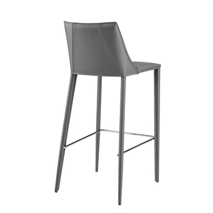 Gray Steel Low Back Bar Height Bar Chair