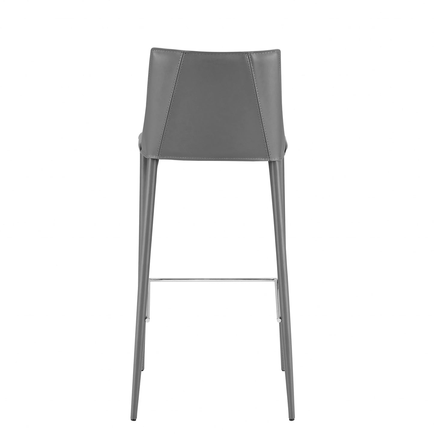 Gray Steel Low Back Bar Height Bar Chair