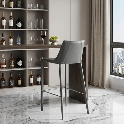 Gray Steel Low Back Bar Height Bar Chair