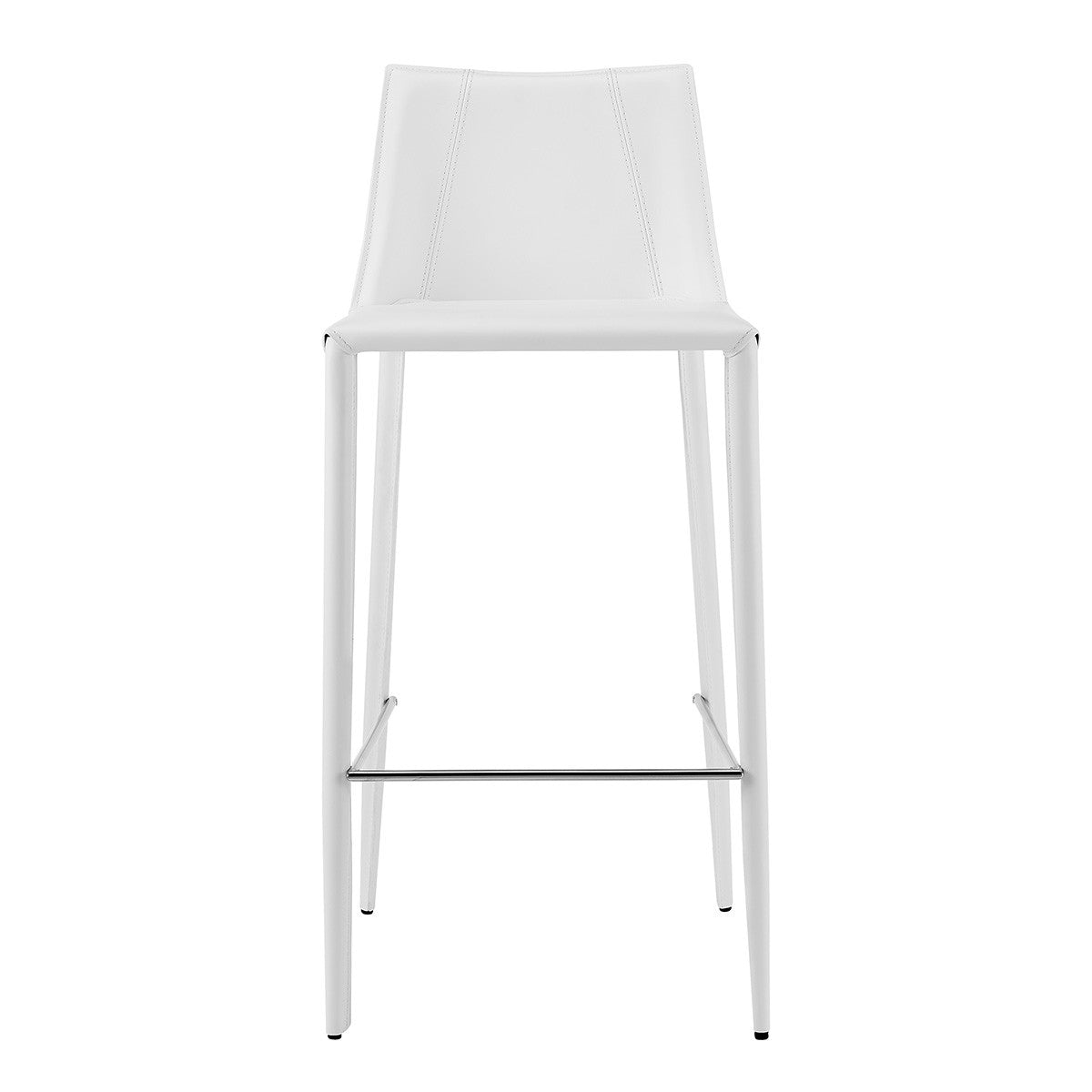 White Steel Low Back Bar Height Bar Chair