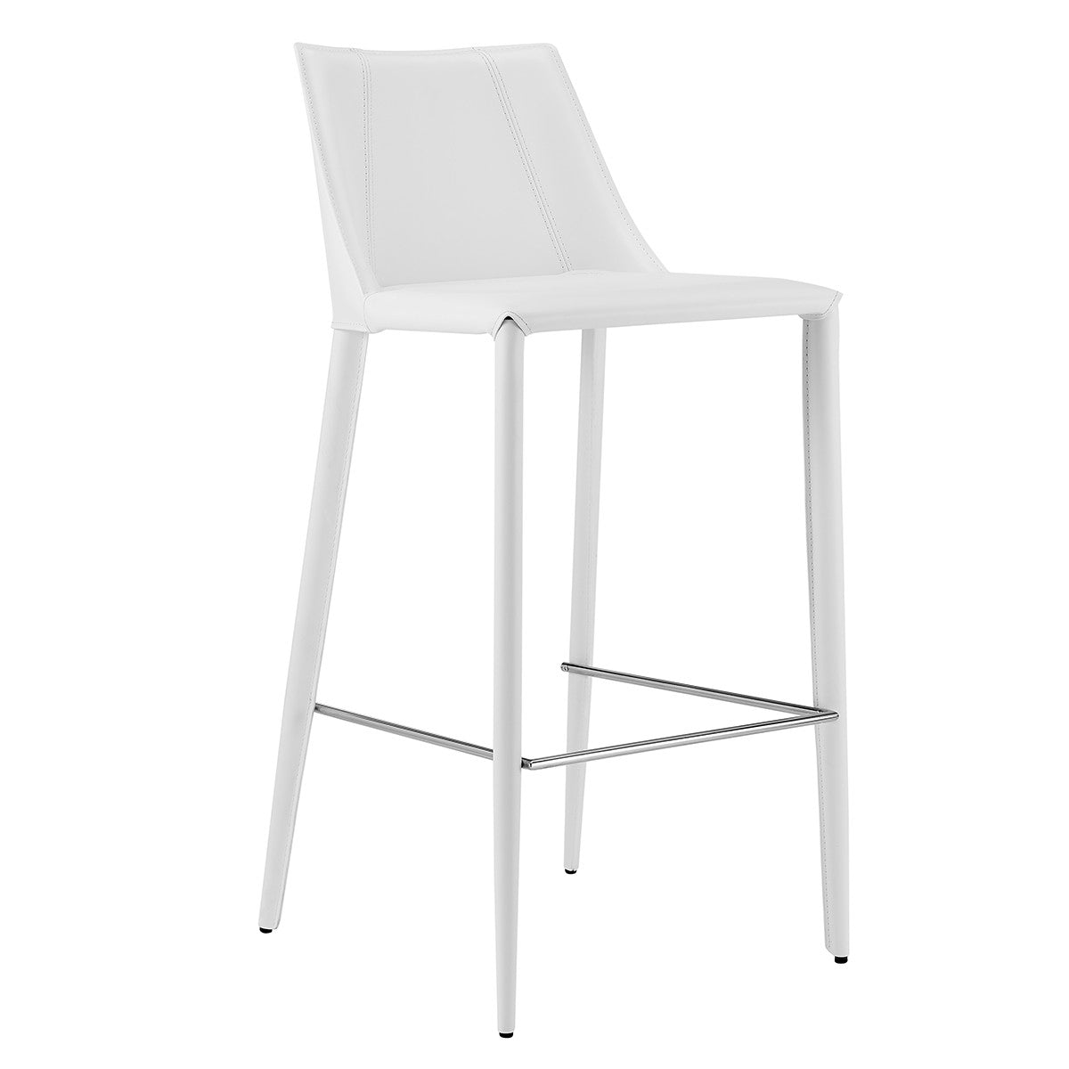 White Steel Low Back Bar Height Bar Chair