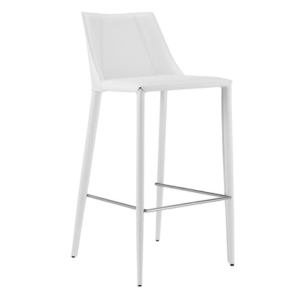 White Steel Low Back Bar Height Bar Chair