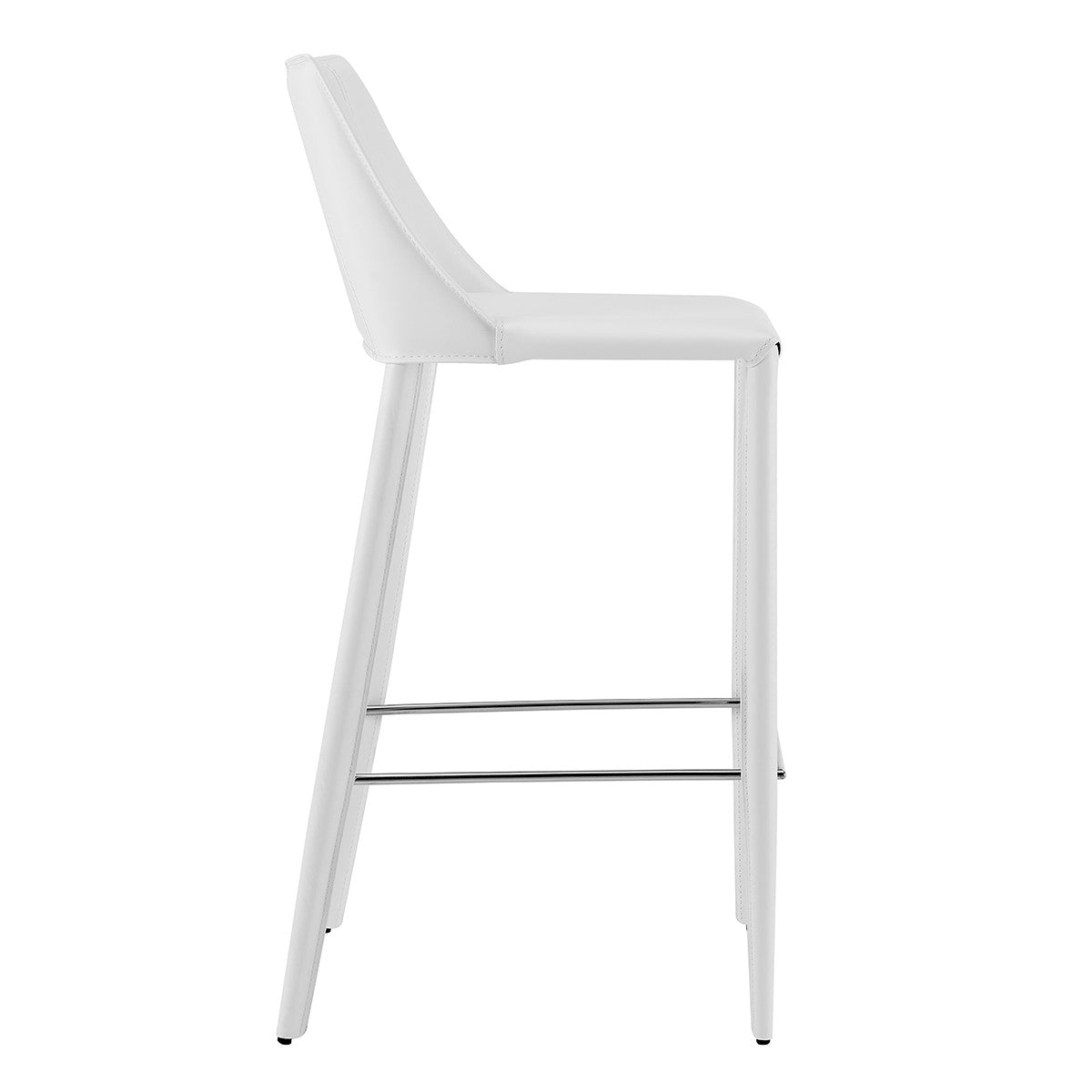 White Steel Low Back Bar Height Bar Chair