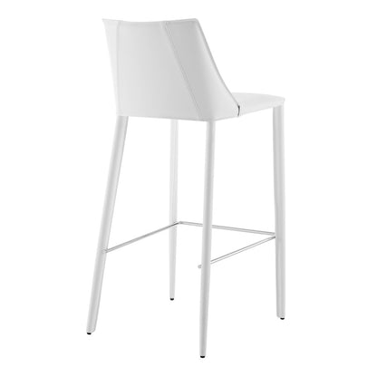 White Steel Low Back Bar Height Bar Chair