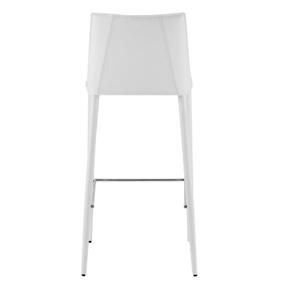 White Steel Low Back Bar Height Bar Chair