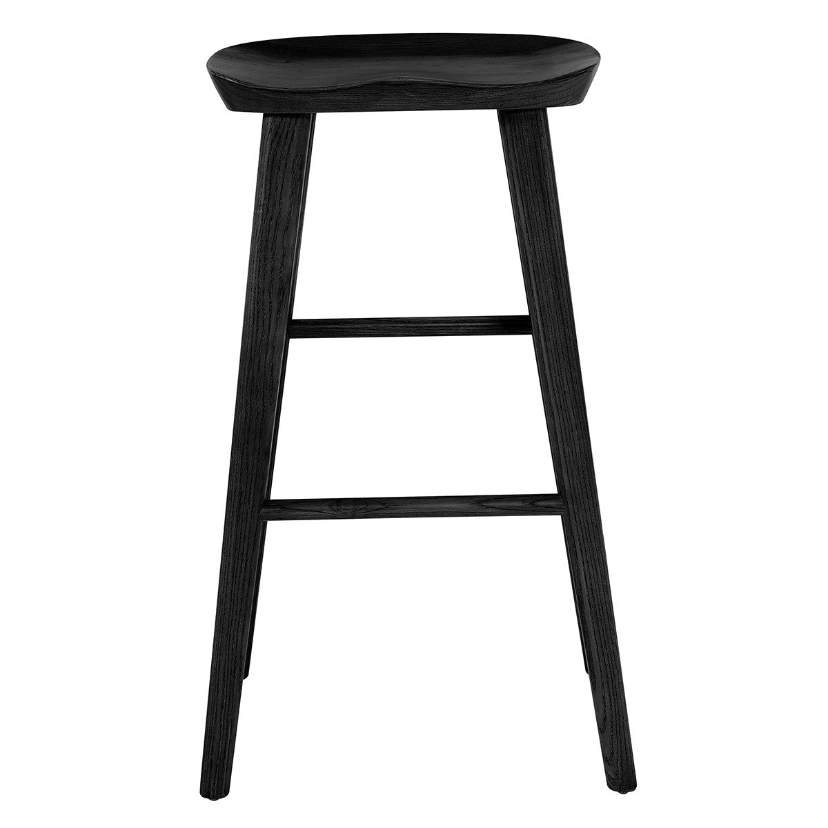 Black Manufactured Wood Backless Bar Height Bar Chair