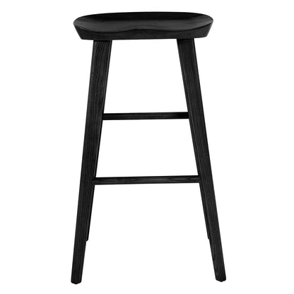 Black Manufactured Wood Backless Bar Height Bar Chair